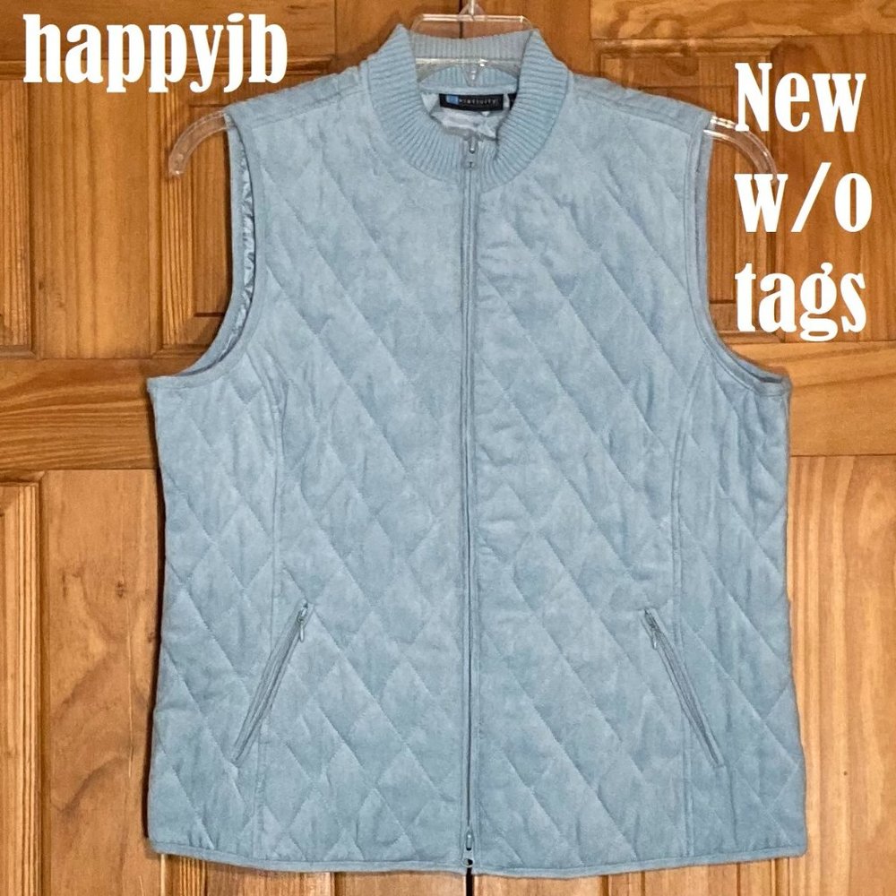 NWOT Relativity Vintage 90s Quilted Lined Vest Blue Size L Large
